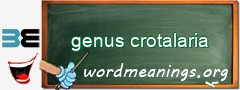 WordMeaning blackboard for genus crotalaria